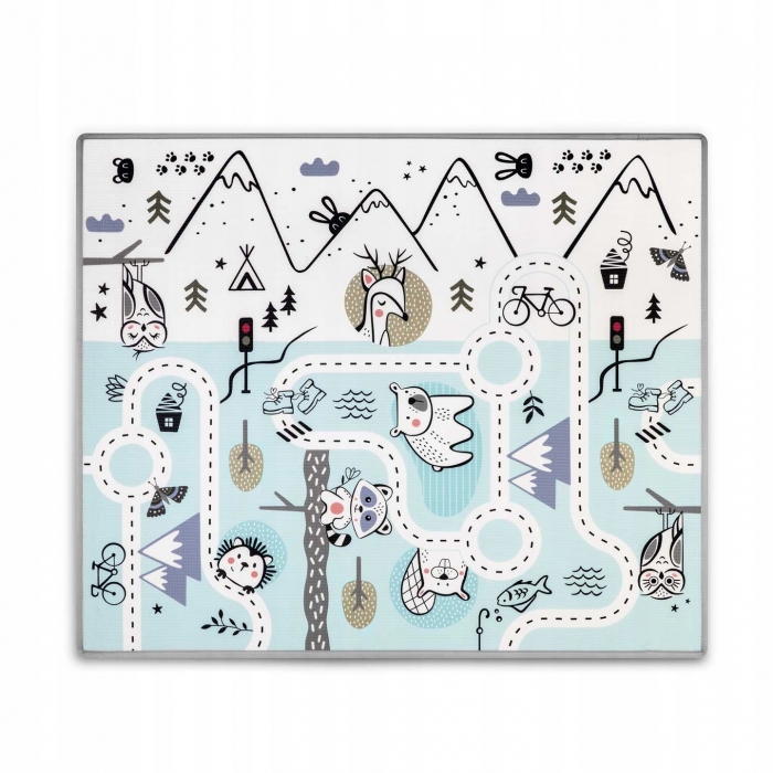 Covorase de joaca - Salteluta de joaca 180 x 150 x 1.5 cm Nukido NK-342 - Albastru deschis