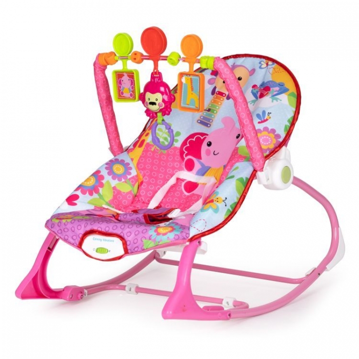 Balansoar cu vibratii 2 in 1 Ecotoys 8617 - Roz [1]