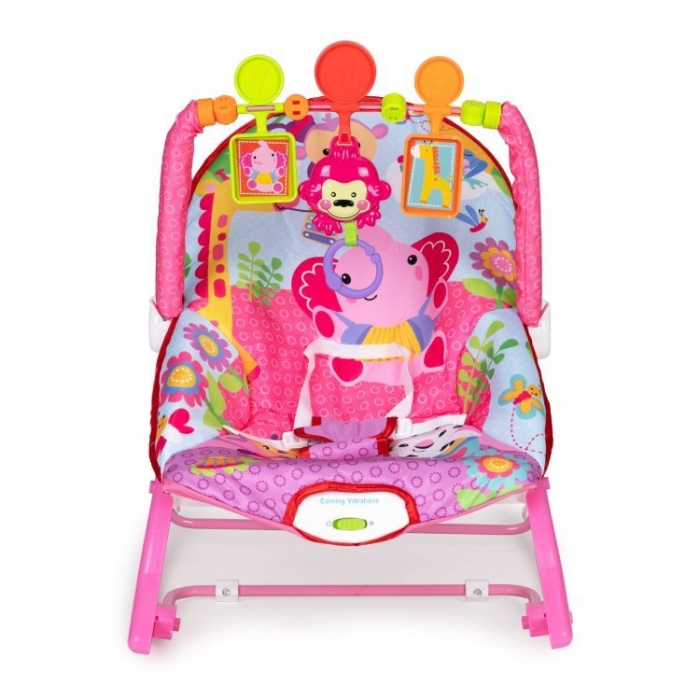 Balansoar cu vibratii 2 in 1 Ecotoys 8617 - Roz [2]