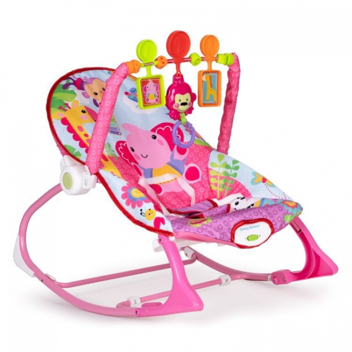 Balansoar cu vibratii 2 in 1 Ecotoys 8617 - Roz [3]