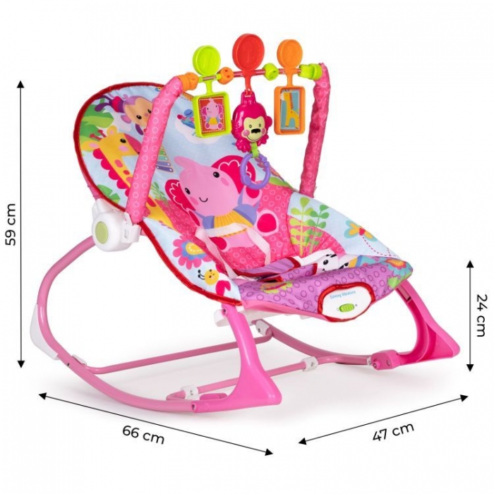 Balansoar cu vibratii 2 in 1 Ecotoys 8617 - Roz [6]