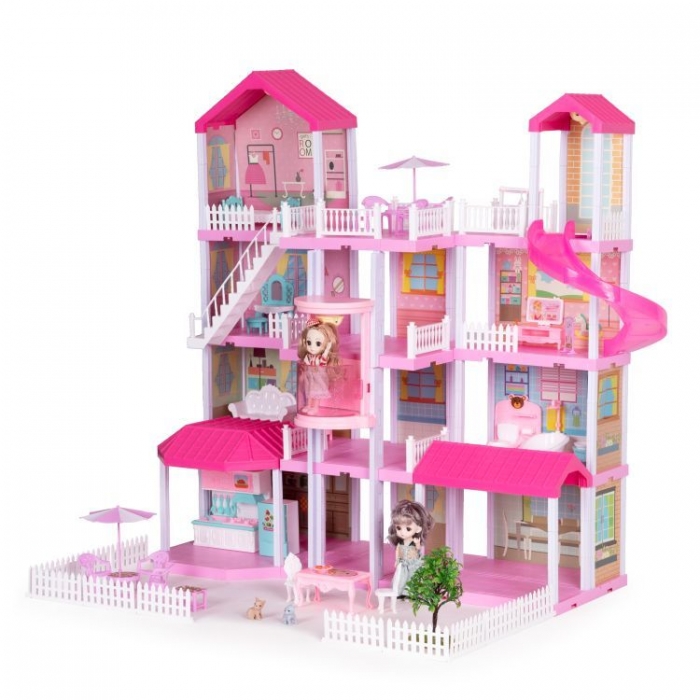 Casuta pentru papusi cu mobilier, gradina si LED-uri Ecotoys HC507637 [3]