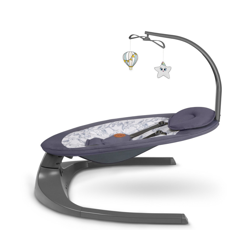 Lionelo - Balansoar si sezlong copii Ralf 2 in 1 Electric cu telecomanda si cablu USB Gri Grafit [9]