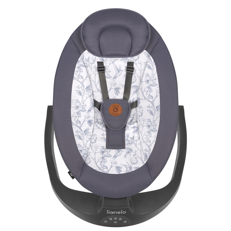 Lionelo - Balansoar si sezlong copii Ralf 2 in 1 Electric cu telecomanda si cablu USB Gri Grafit [16]