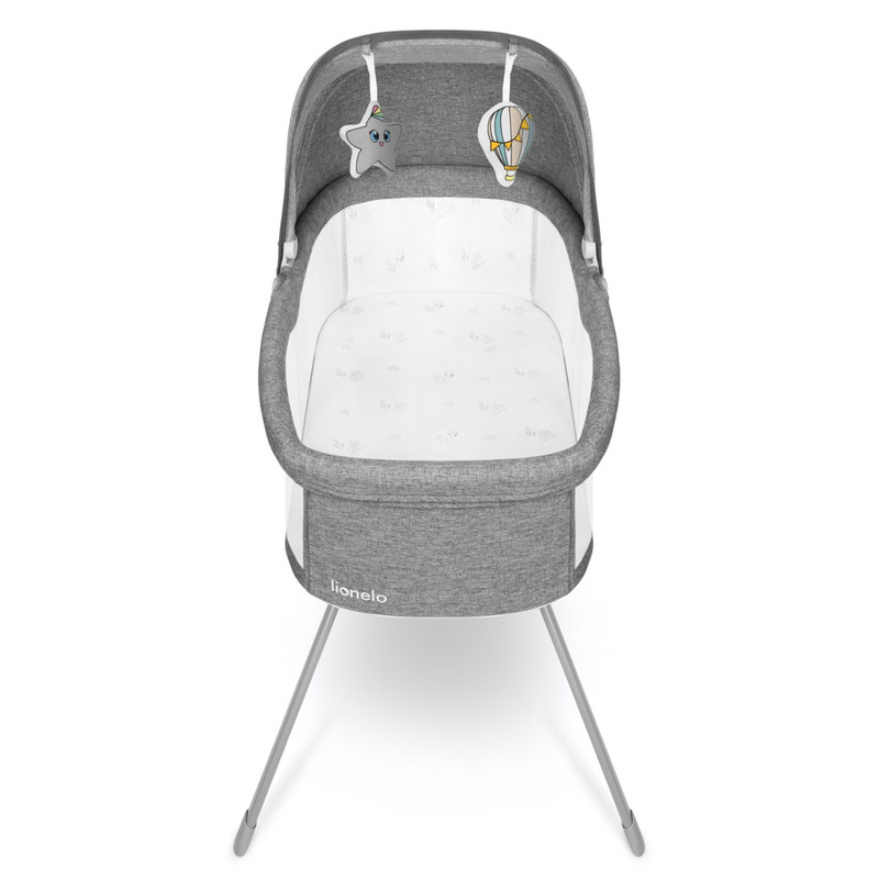 Lionelo - Patut balansoar Malin 3 in 1 Pliabil 0-9 kg cu Geanta Transport Gri [7]