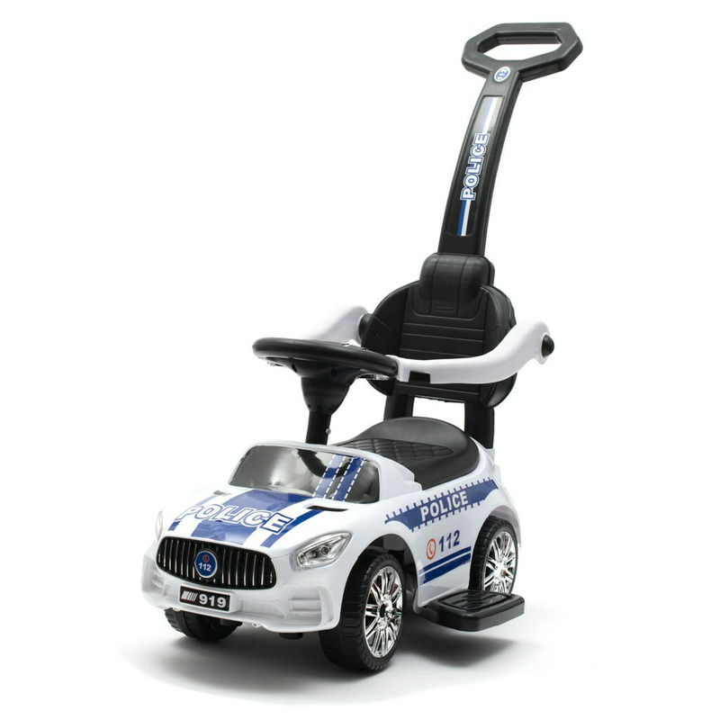 Masinute fara pedale - Masinuta de impins Police cu maner si protectii laterale Baby Mix