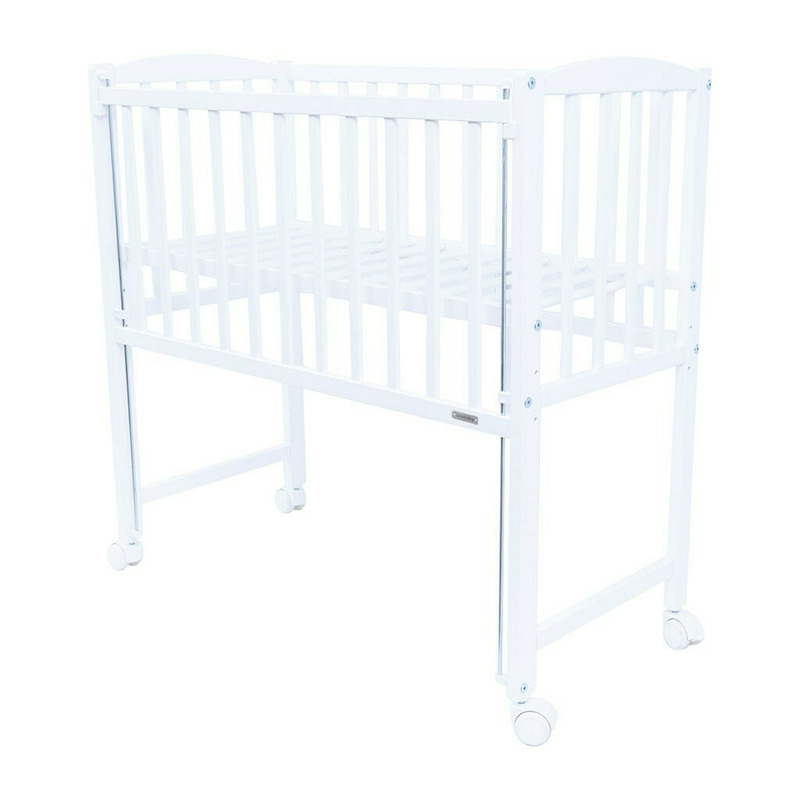 Patut din lemn certificat FSC cu laterala culisanta 90x40 cm Mateo New Baby White [1]
