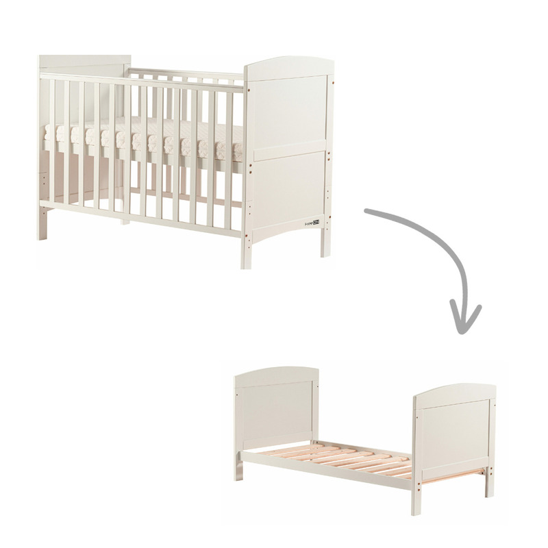 Patut din lemn Lory transformabil pentru bebe si junior 120x60 cm FreeON White [1]