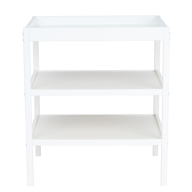 Qmini - Masuta de schimbat cu 2 polite pentru depozitare Alb [7]