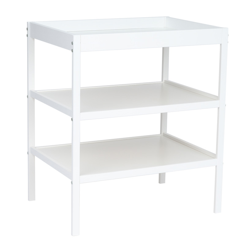 Qmini - Masuta de schimbat cu 2 polite pentru depozitare Alb [8]