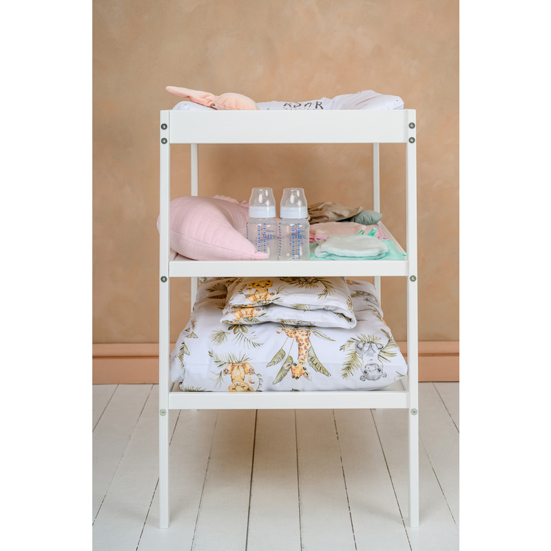 Qmini - Masuta de schimbat cu 2 polite pentru depozitare Alb [2]