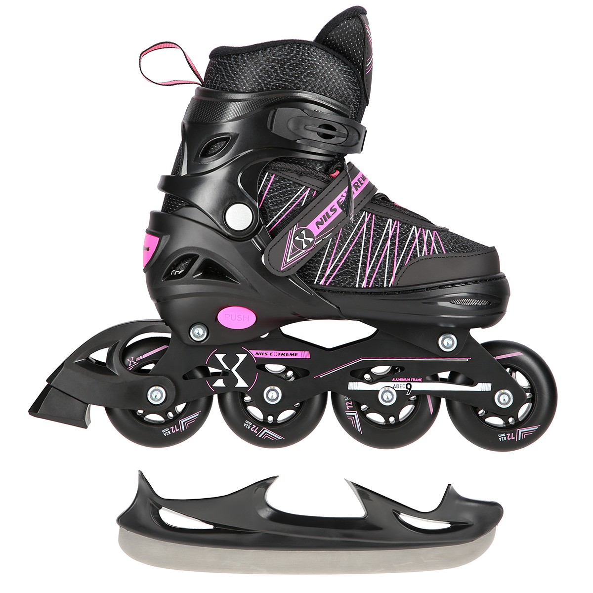 Role Reglabile 2in1 Nils Extreme NH11912A Negru/Roz [8]