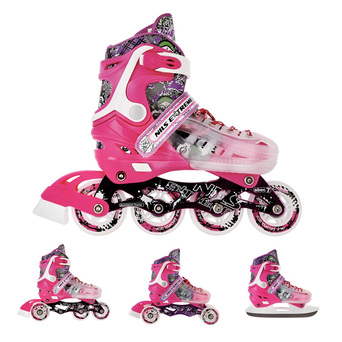Role reglabile 4in1 NILS EXTREME NH18122-Roz [1]