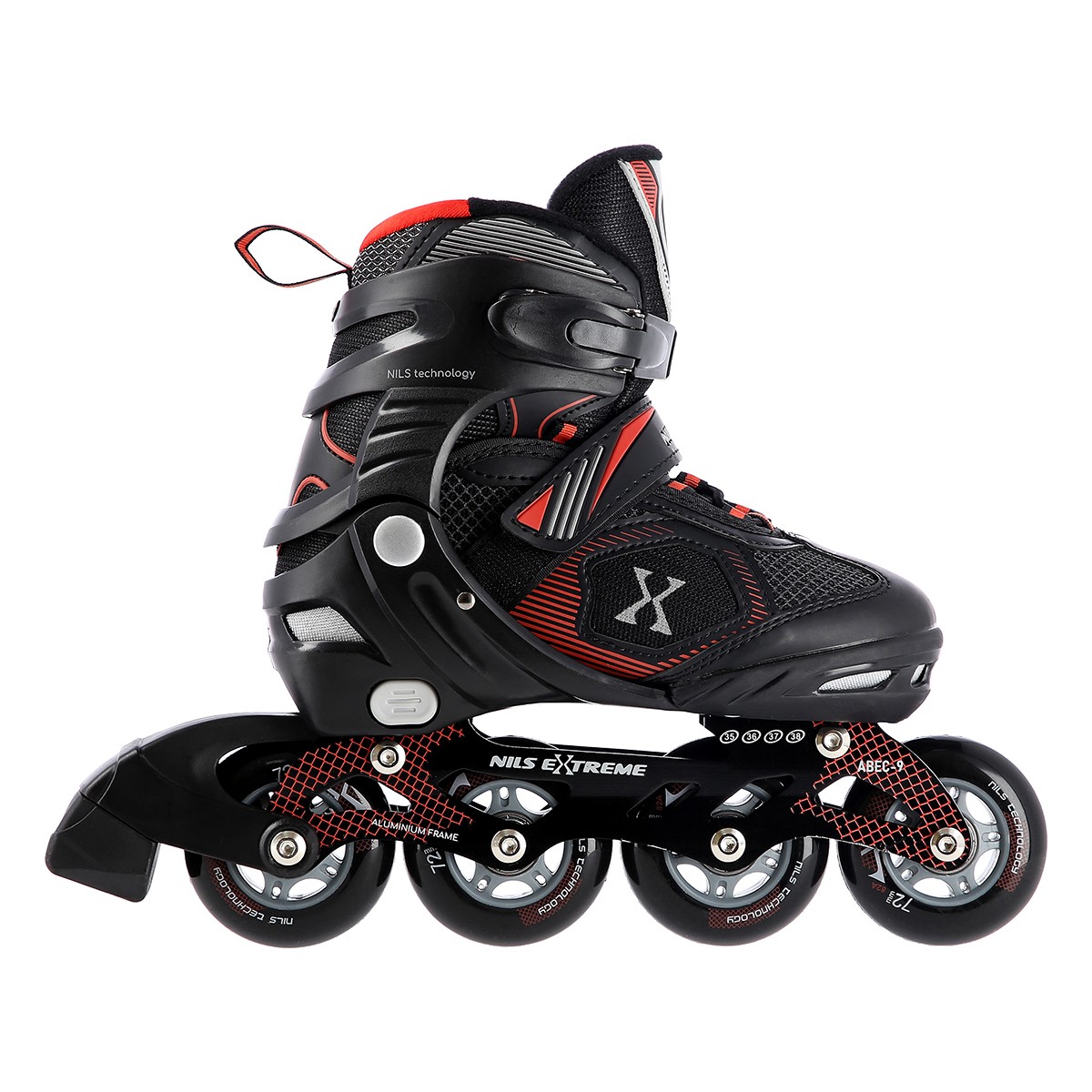 Role Reglabile Nils Extreme NA9080 Negru/Rosu [2]