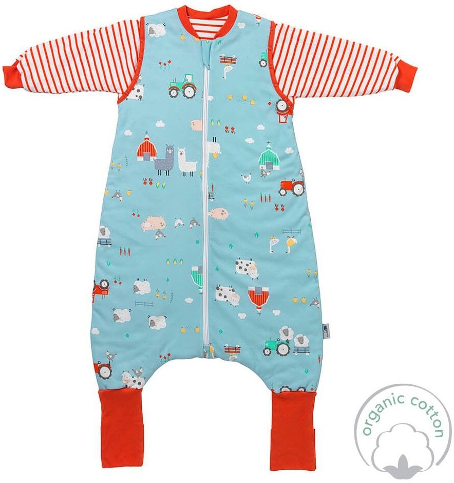 Sac de dormit cu picioruse si maneca lunga detasabila Farmyard 120 cm + manseta 2.5 Tog - Slumbersac [1]
