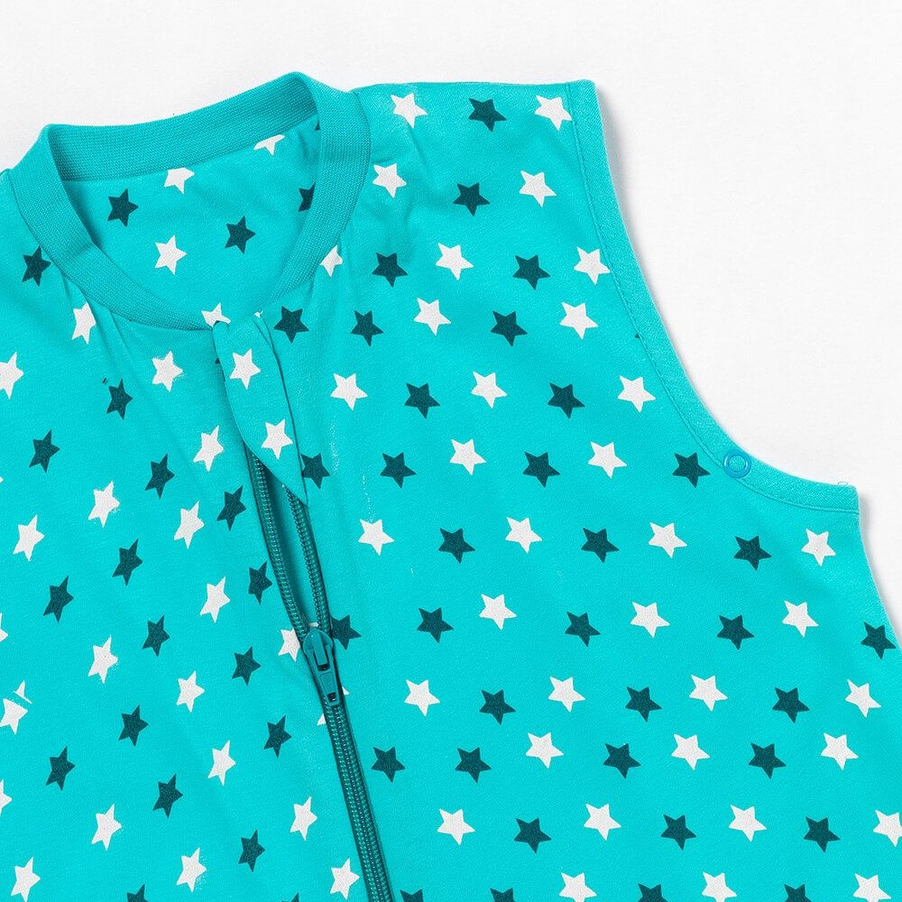 Sac de dormit cu picioruse si talpa antiderapanta Teal Stars 120 cm + manseta 1.0 Tog - Slumbersac [6]