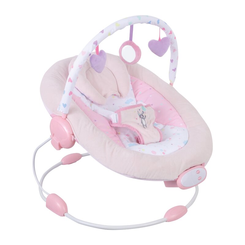 Scaunel balansoar  Rest&Play cu trei jucarii, 8 melodii, Vibratii FreeON Pink [1]