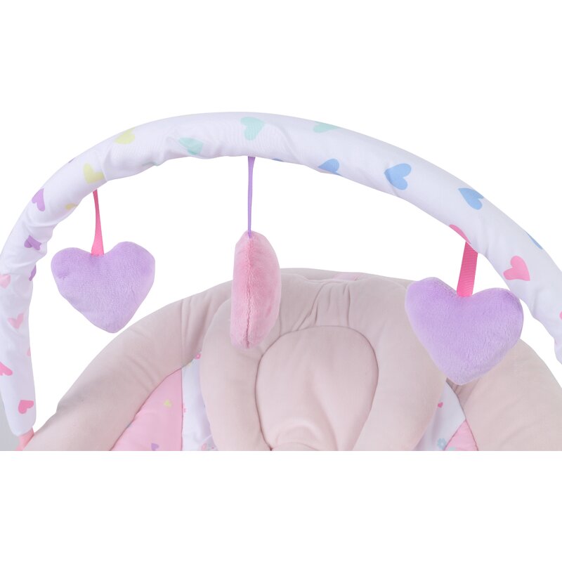 Scaunel balansoar  Rest&Play cu trei jucarii, 8 melodii, Vibratii FreeON Pink [2]