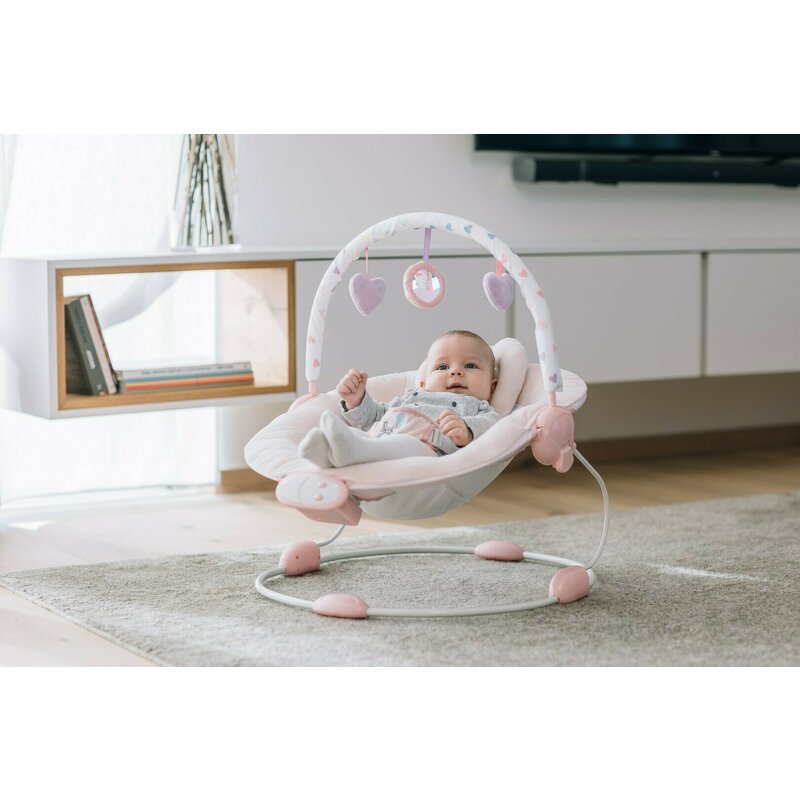 Scaunel balansoar  Rest&Play cu trei jucarii, 8 melodii, Vibratii FreeON Pink [6]