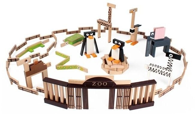 200 de cuburi din lemn "ZOO" - House of Toys [1]