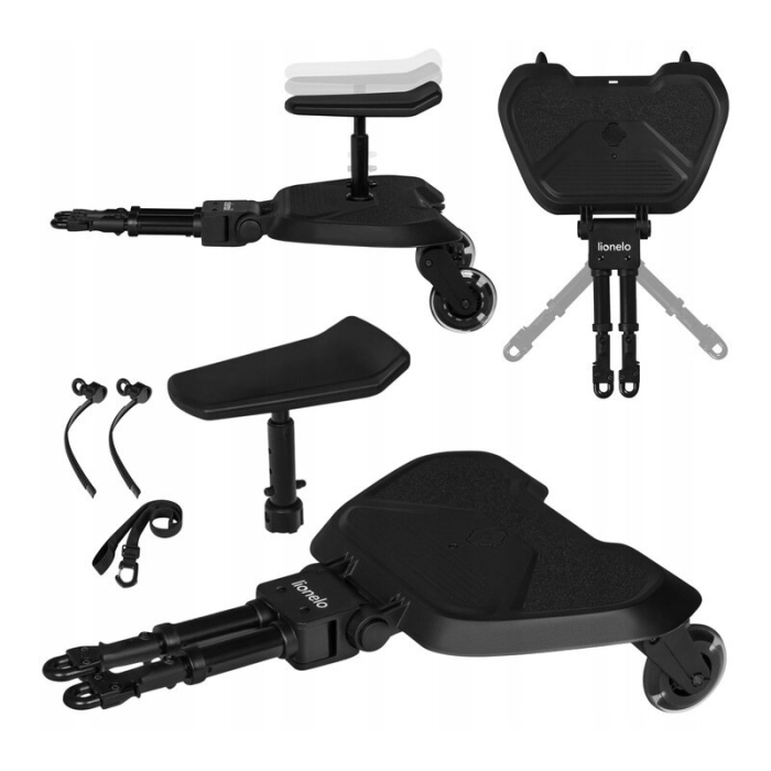 Adaptor universal carucior pentru al doilea copil, Lionelo, Buggy Board, 2 in 1, Sustine 25 kg, Negru [17]