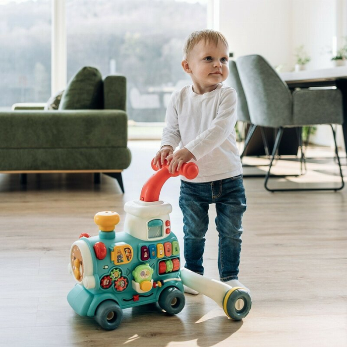 Antemergator 5 in 1 Magic Train, Free2Move, cu diverse activitati de joaca, Panou Educational, Efecte sonore si luminoase, Green [7]