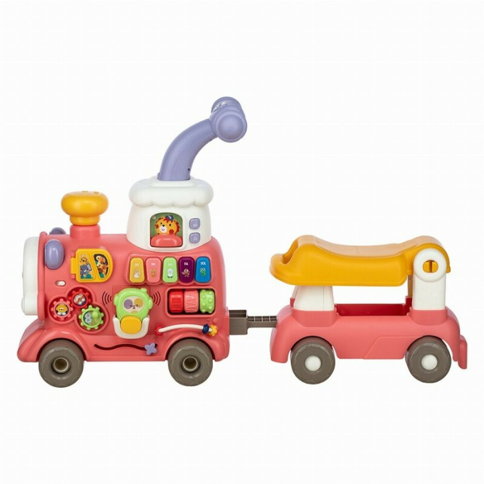 Antemergator 5 in 1 Magic Train, Free2Move, cu diverse activitati de joaca, Panou Educational, Efecte sonore si luminoase, Pink [3]