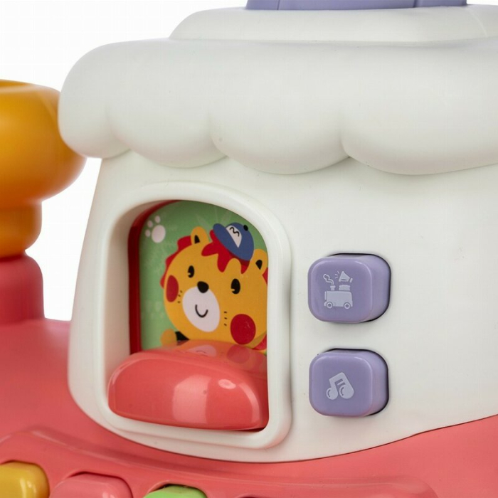 Antemergator 5 in 1 Magic Train, Free2Move, cu diverse activitati de joaca, Panou Educational, Efecte sonore si luminoase, Pink [11]