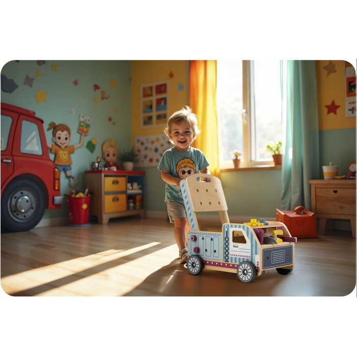 Antemergator din lemn tip atelier si diverse activitati, 40 x 28 x 43 cm, Ricokids RK-874 [3]