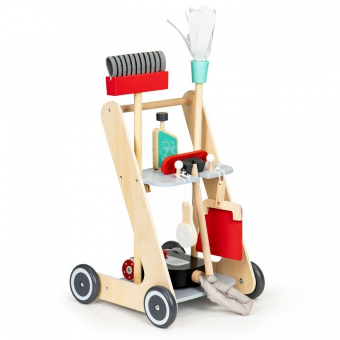 Antemergator din lemn XXL cu aspirator si elemente pentru curatenie Ecotoys 4404 [5]
