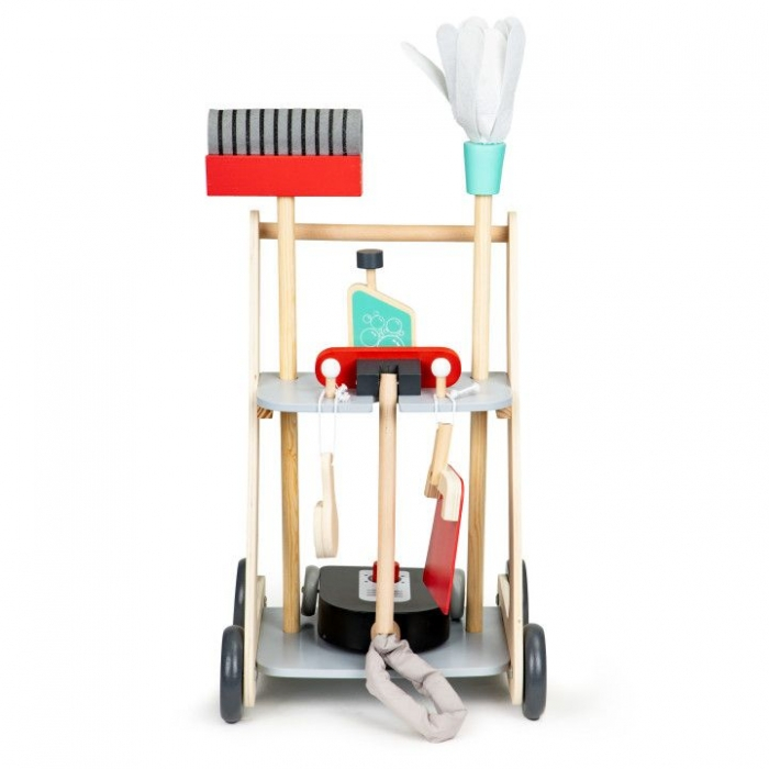 Antemergator din lemn XXL cu aspirator si elemente pentru curatenie Ecotoys 4404 [6]