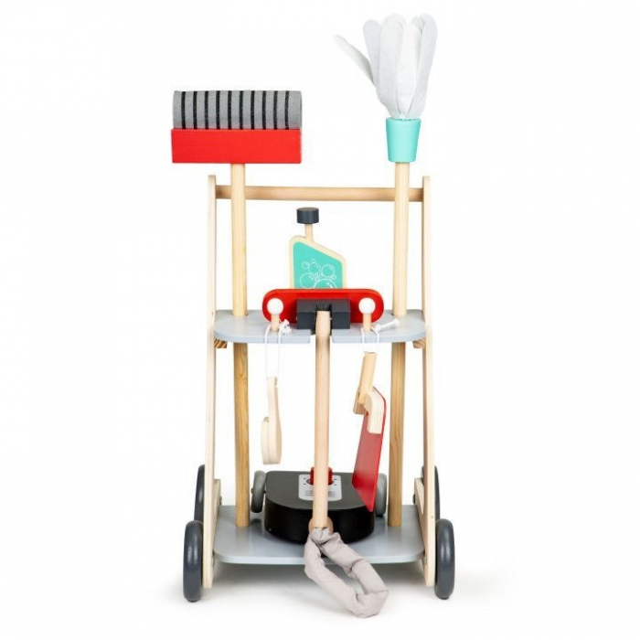 Antemergator din lemn XXL cu aspirator si elemente pentru curatenie Ecotoys 4404 [2]