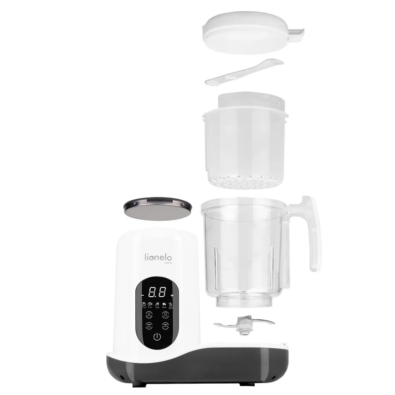 Aparat de gatit, Lionelo, BabyMenu, 5 in 1, Cu gatire la abur, dezghetare, amestecare, incalzire, sterilizare, Cu recipient din tritan, Alb [4]