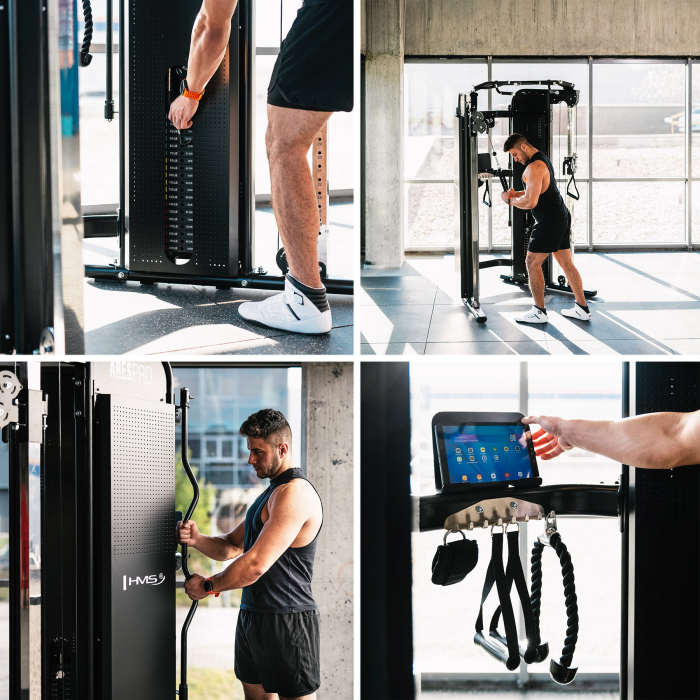 Aparat multifunctional HMS ARES PRO cu bara tractiuni si stiva greutati [12]