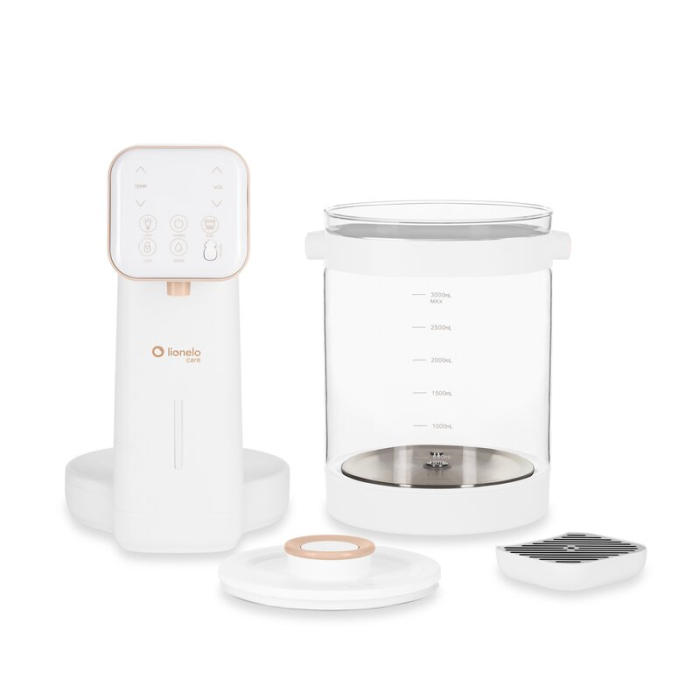 Aparat pentru incalzirea si declorizare apei Lionelo Babypresto 2.0, Pentru lapte parf, Lampa UV, Rezervor 3l, Lumina de noapte, Dozare 30- 300 ml, 1200 W, Afisaj digital, Alb [16]