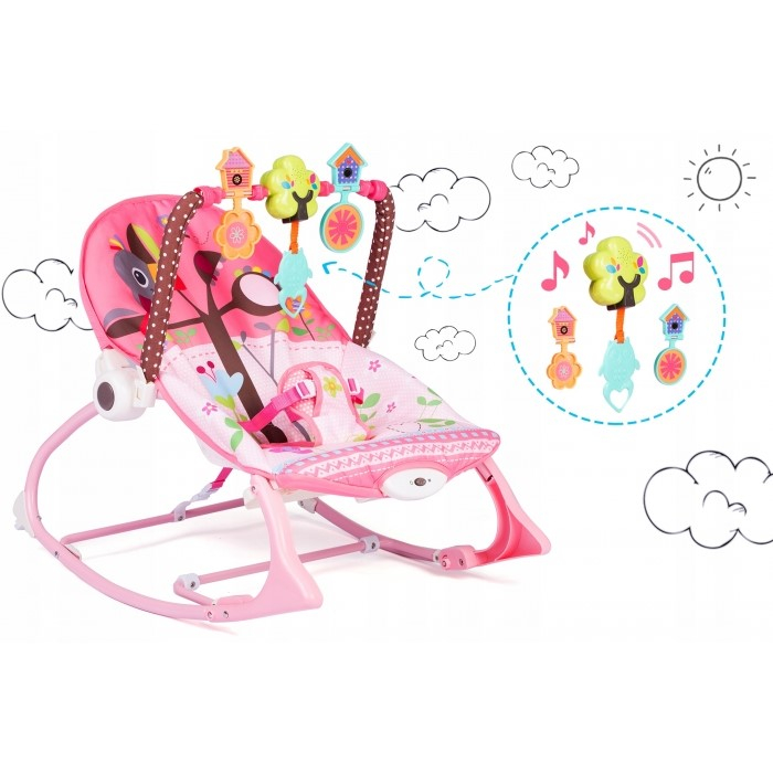 Balansoar 3 in 1 cu vibratii Ricokids 7303, Roz [4]