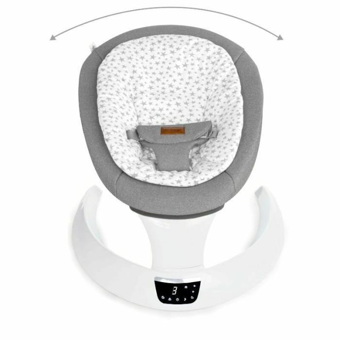 Balansoar electric, Jane, Moon, Cu 5 trepte de viteza, Timer, 12 melodii si 5 sunete ale naturii, Conform cu standardul european EN 12790:2023, Mist [11]