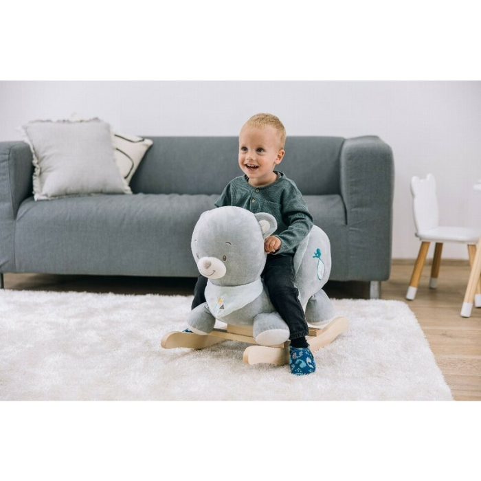 Balansoar, Free2Play, Max the Bear, cu sa confortabila cu spatar, din lemn, 18 luni+, Blue [9]