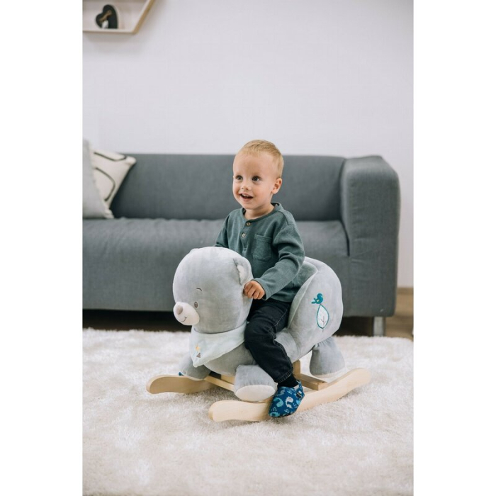 Balansoar, Free2Play, Max the Bear, cu sa confortabila cu spatar, din lemn, 18 luni+, Blue [8]