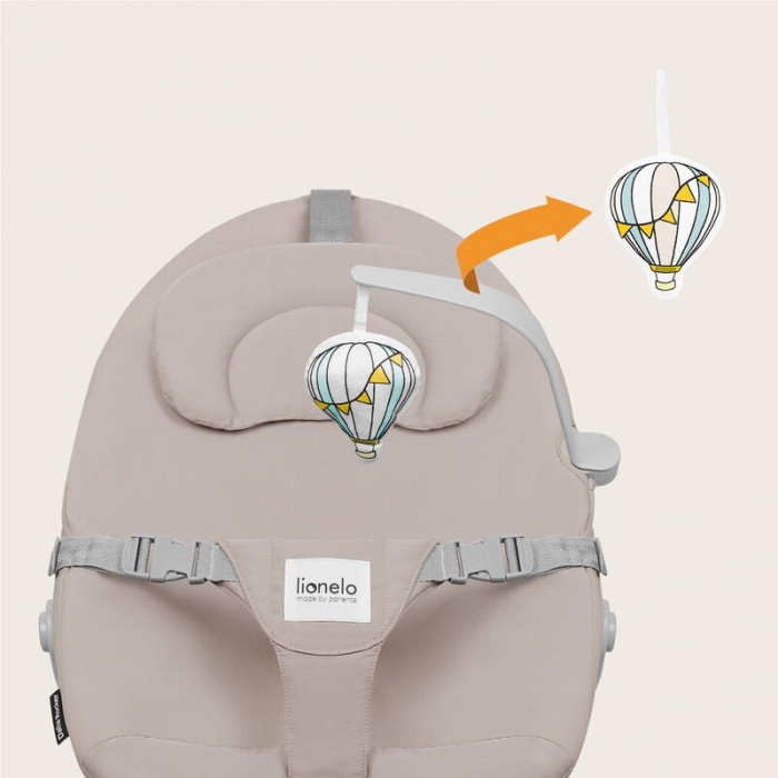 Balansoar Lionelo Dalia 4 in 1 cu bara de jucarii Bej [25]