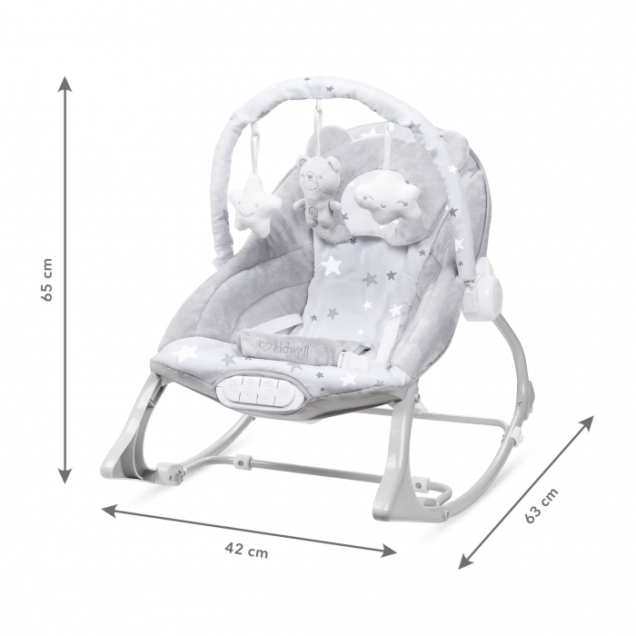 Balansoar multifunctional cu sunete si jucarii Kidwell Pino - Gri [5]