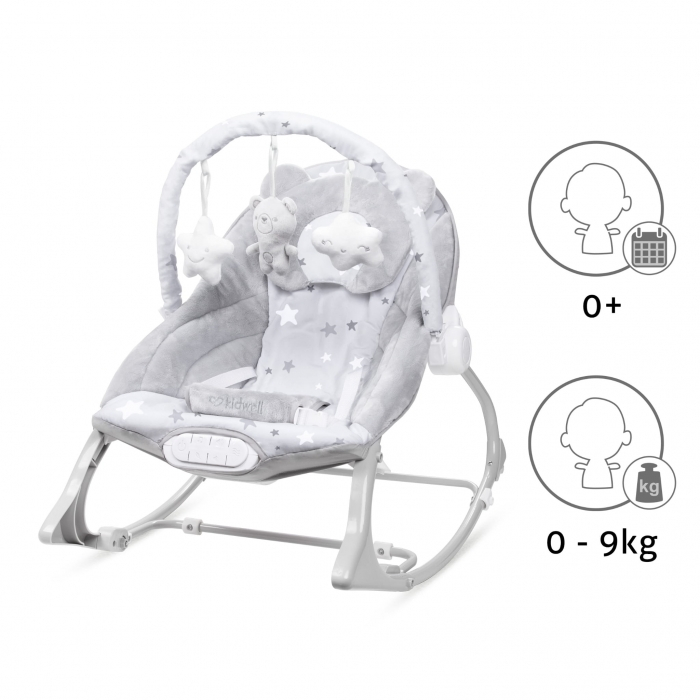Balansoar multifunctional cu sunete si jucarii Kidwell Pino - Gri [2]