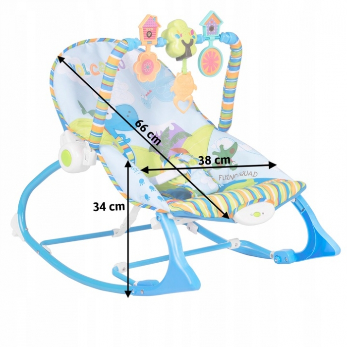 Balansoar multifunctional cu vibratii si muzica Ricokids 7302 - Albastru [7]
