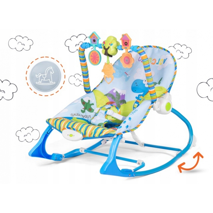 Balansoar multifunctional cu vibratii si muzica Ricokids 7302 - Albastru [2]