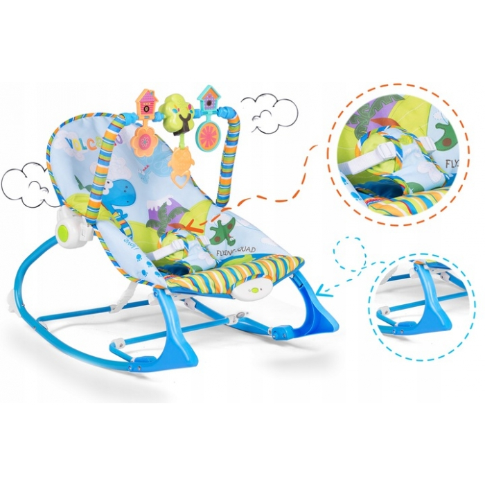 Balansoar multifunctional cu vibratii si muzica Ricokids 7302 - Albastru [5]