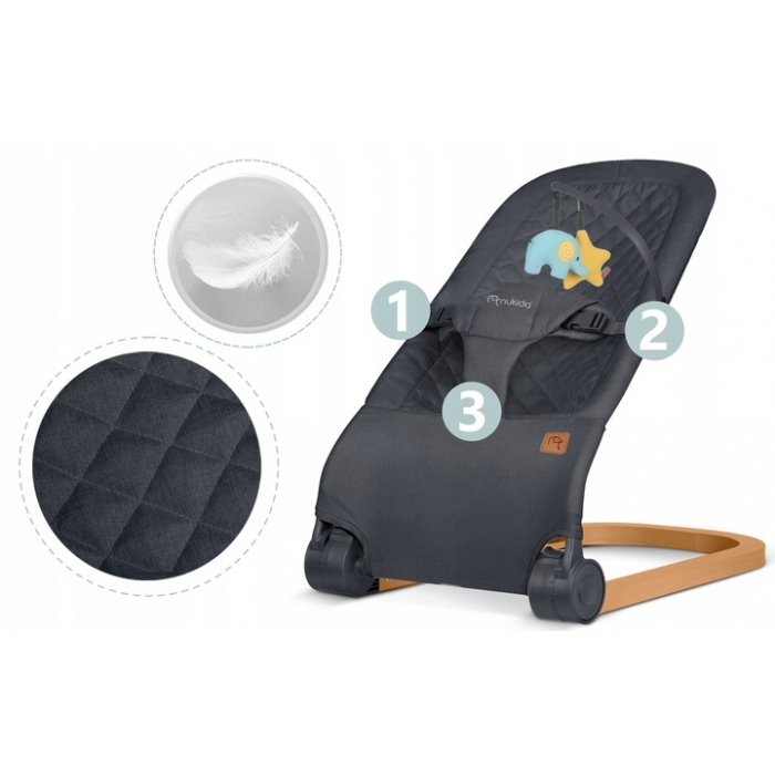 Balansoar pentru copii 2 in 1 cu jucarii, Nukido 705202, Gri antracit [6]