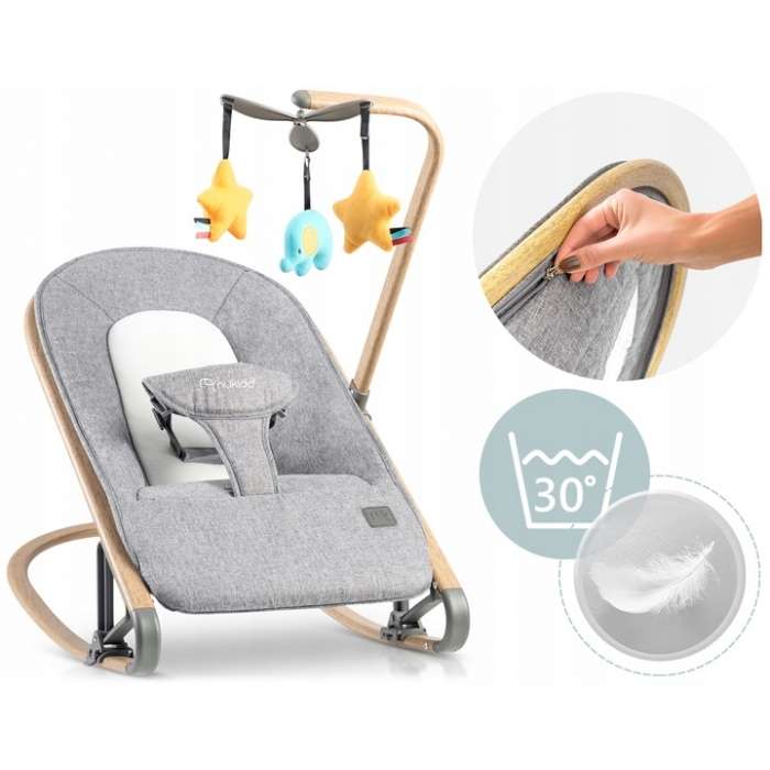 Balansoar pentru copii 2 in 1 cu jucarii, Nukido 705300, Gri [5]