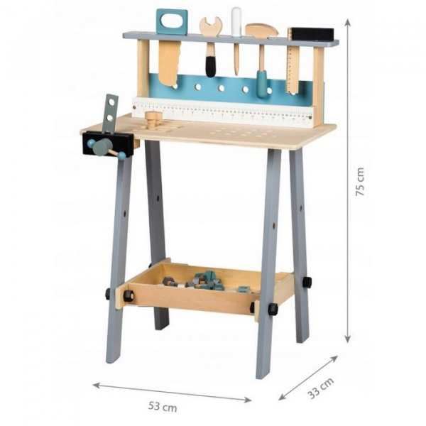 Banc de lucru cu unelte din lemn cu 32 de elemente Ecotoys 1172 [5]