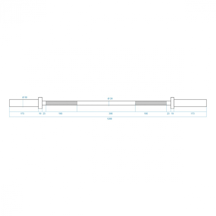 Bara haltera olimpica HMS GO160 120cm/50mm [7]