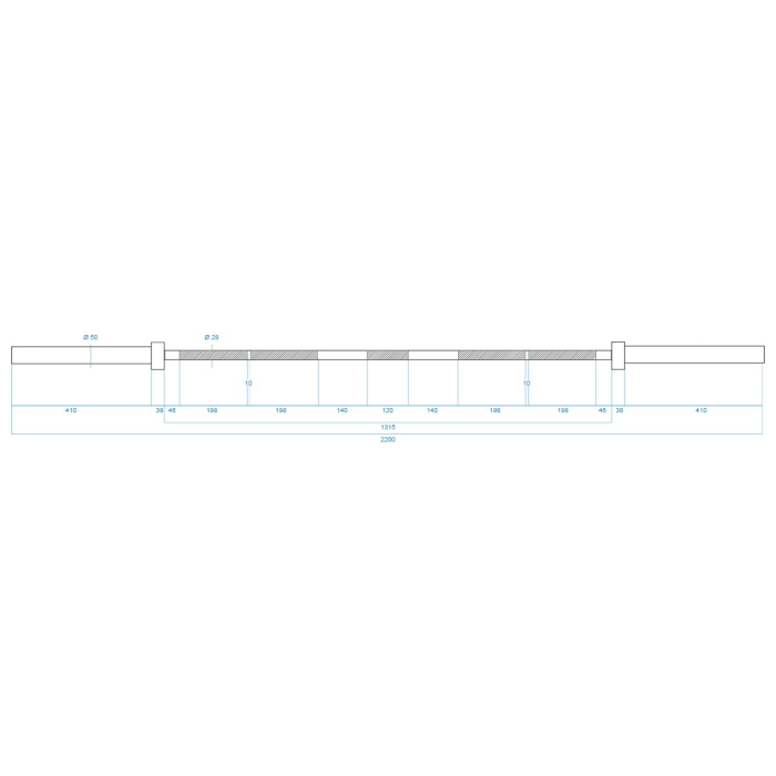 Bara haltera olimpica HMS GO700 220cm/50mm [8]